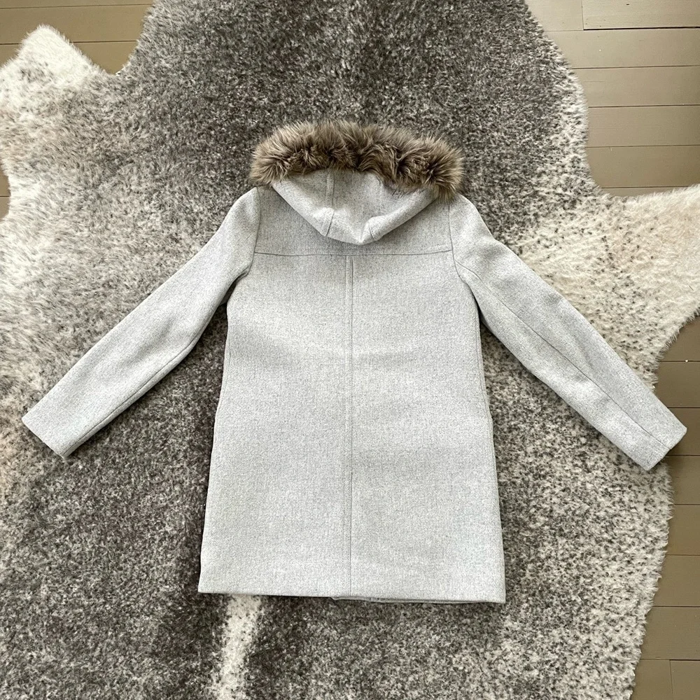 J. Crew Pea Coat feat. Faux Fur trim